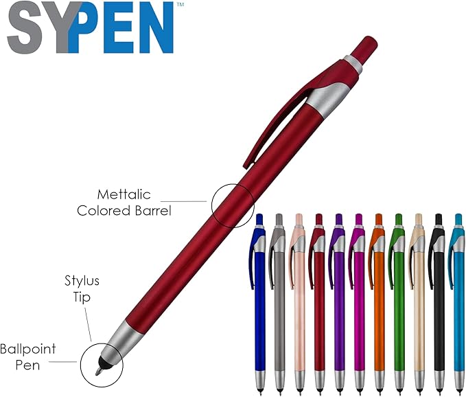 Personalized With your Custom Logo or Text Pens-Pack of 300- for Marketing, Parties, and Events, 2 in 1 Capacitive Stylus & Ballpoint Pen Compatible With Touchscreen Devices, Black Ink,Rose Pens