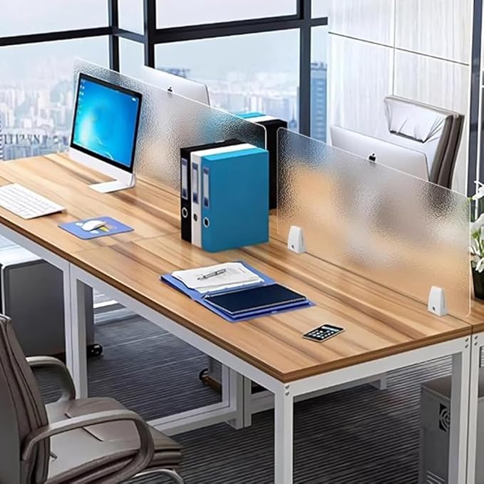 RCJCQSR Acrylic Frosted Privacy Free Standing Screen, Visual Distractions Privacy Panel Portable Desk Divider Guard for Table Top Workstation for Home Office(Size:60x40cm(23.6x15.7))