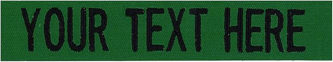Custom Uniform Name Tapes Solid Colors. Kelly Green Fabric, 4 Inch Sew on