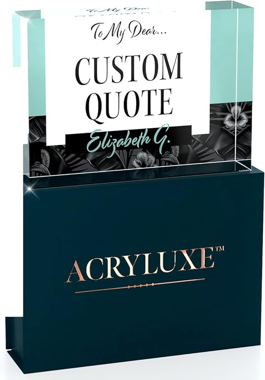 Custom Acrylic Sign Personalized, Custom Desk Name Plate, 18 Styles, (5"x7"), With Gift Box, USA Made by Acryluxe. (Holman)