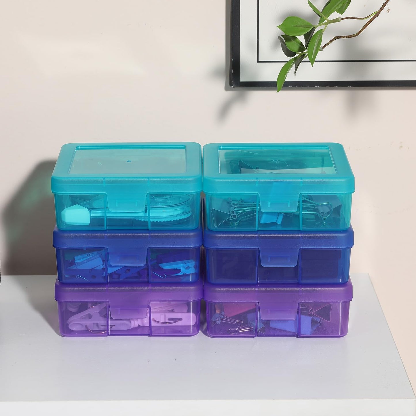18 Pack Small Plastic Storage Containers Clear Arts & Crafts Storage Boxes & Organizers Stackable Small Containers With Lids For Organizin (Set 4)