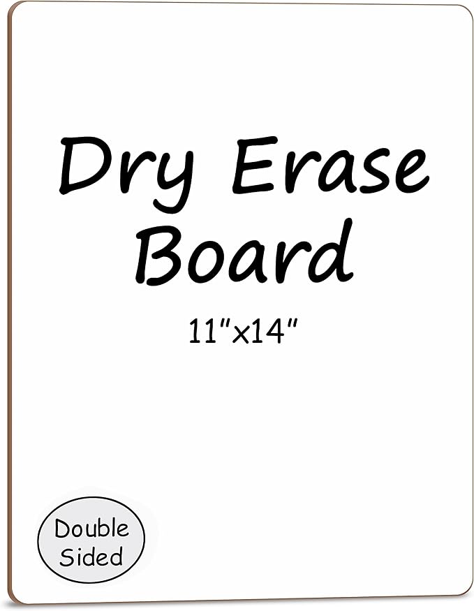 Scribbledo White Board Dry Erase Board 11" x14” Mini Double Sided Personal Whiteboard Board Dry Erase Lapboard Handheld Personal White Boards for Students Small Whiteboard Office Kitchen