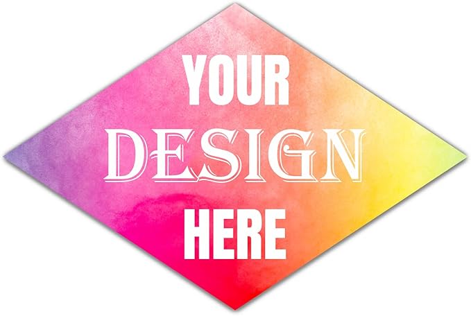 100-500 Custom Personalized Labels With Any Image Logo and Text - Business Thank You Stickers (Diamond, 3X2 Inch)