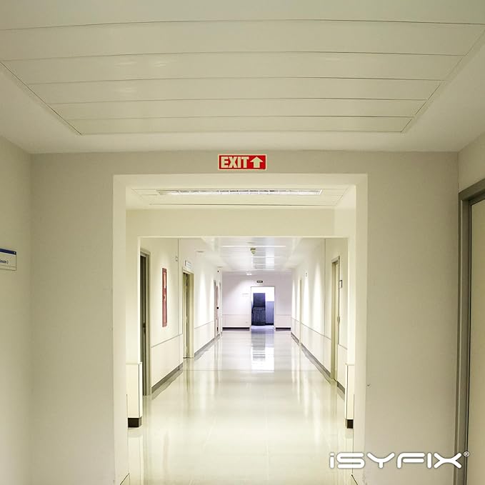 iSYFIX Exit Signs with Directional Up Arrow, Glow in the Dark, Photoluminescent Aluminum 12x4 Inch - 12 Pack, Laminated for UV & Weather Resistance, Ideal for Offices, Schools, Theaters & More
