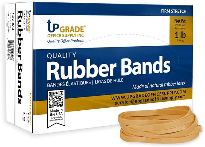 Upgrade Rubber Bands Size 64 (3-1/2 in x 1/4 in), 1 lb Box, USA