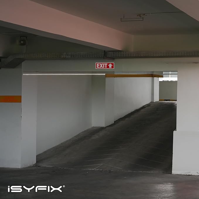 iSYFIX Exit Signs 2 Pack 12x4 Inch with Directional Up Arrows - Rust Free Aluminum, Laminated for UV, Weather, Scratch Resistance - Ideal for Offices, Schools, Theaters, Restaurants