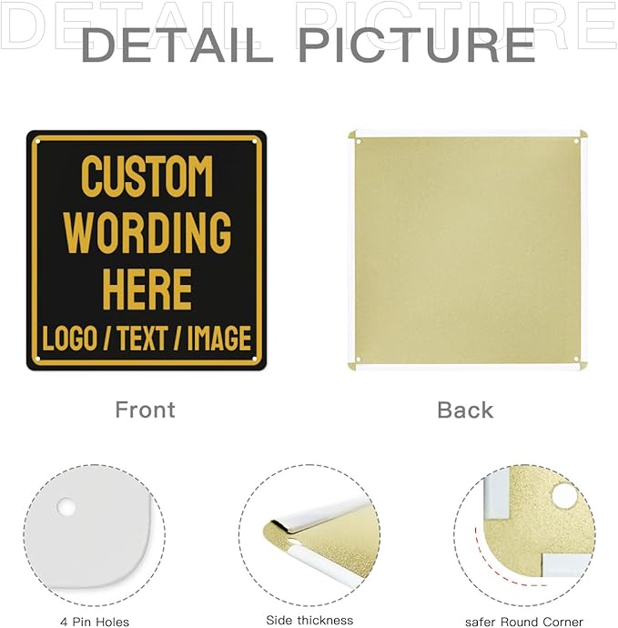 Custom Sign Bulk Personalized Metal Signs For Outdoor Indoor Business Home Store Office Yard Street Lawn Make Your Own Customized Signs With Your Logo Text Photo, 8x8inch