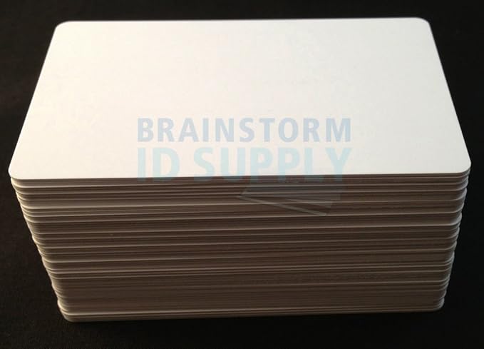Brainstorm ID Inkjet PVC Cards (25 Pack) - 30 Mil - Inkjet Printable ID Cards - Enhanced Ink Receptive Coating - Waterproof & Double Sided Printing - Works with Epson & Canon Inkjet Printers