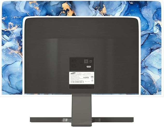 Baocicco Navy Blue Gold Marble Waterproof TV Dust Cover 55 Inch Creative Texture Grain Television Screen Cover Abstract TV Display Protectors Protective LED LCD OLED TVs Dust-Proof