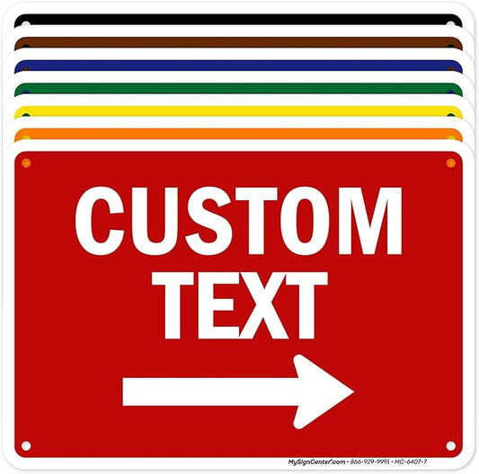 Custom Arrow,Custom Directional Sign, Right Arrow, 7x10 Inches, 55 mil thick HDPE (high density polyethylene) Made in USA by My Sign Center
