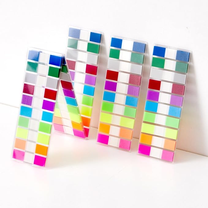 Sticky Tabs Notes Page Marker - 1000Pcs Transparent Pop Up Writable Colored Book Index Tab Repositionable File Flags Label Self Adhesive Divider Sticker for Notebook Office School Teacher Planner Memo