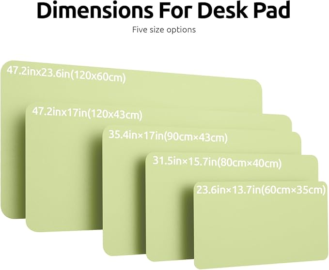 YSAGi Leather Desk Pad Protector, Office Desk Mat, Large Mouse Pad, Non-Slip PU Leather Desk Blotter, Laptop Desk Pad, Waterproof Desk Writing Pad for Office and Home (Peak Green, 23.6" x 13.8")