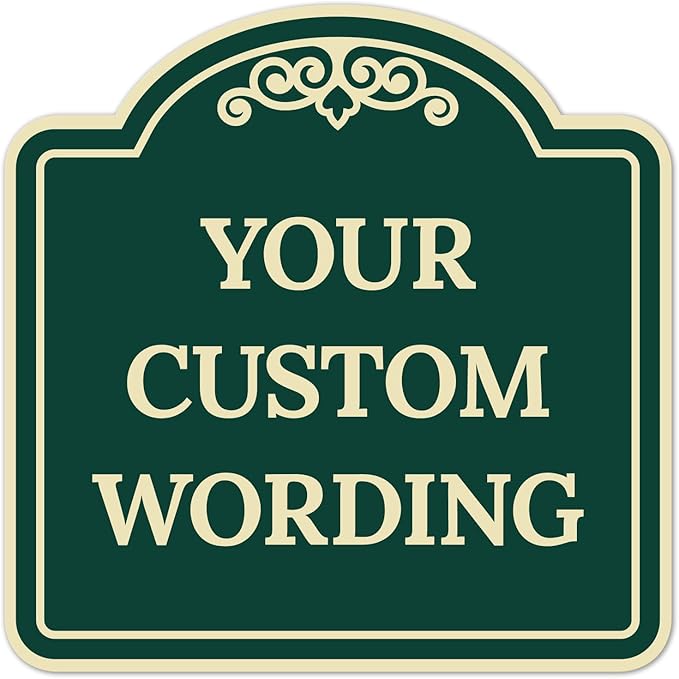 Custom Decorative Sign, Personalized Metal Sign for Business, Driveway, Home, Airbnb, Office Door Plaque,Green Background,24x24 Inches, ACM, Fade Resistant, Made in USA