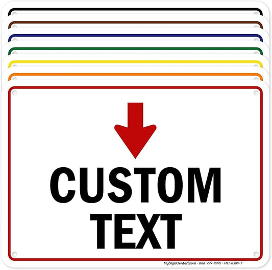 Custom Arrow,Custom Directional Sign, Down Arrow,7x10 Inches, 55 mil thick HDPE (high density polyethylene) Made in USA by My Sign Center