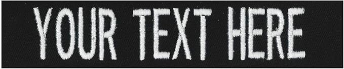 Custom Uniform Name Tapes Solid Colors. Black Fabric, 5 Inch Hook Fastener (Uniform Ready Fastener)