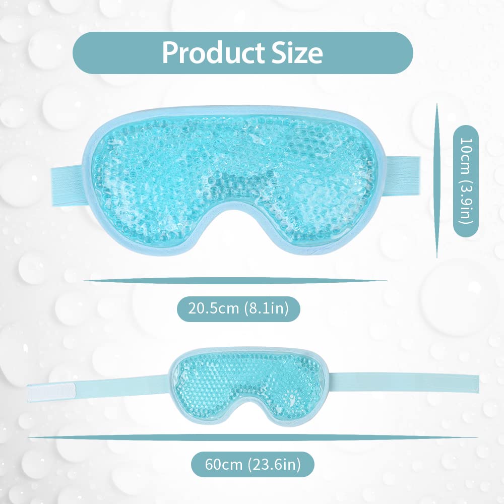 NEWGO Cooling Eye Mask Eye Ice Pack Cold Eye Mask for Puffy Eyes, Post Eye Surgery, Tired Eyes, Reusable Gel Eye Mask for Dark Circles, Migraines, Stress Relief, Itchy Eyes - Blue