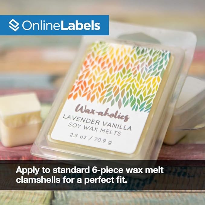3 x 2 Rectangle Labels - Permanent, White Matte - Wax Melt, Soap, Address Labels - Pack of 5,000 Labels, 500 Sheets - Inkjet/Laser Printers - Online Labels