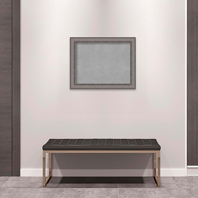 Amanti Art Grey Framed Magnetic Board 22x28 Medium Vision Board for use with Magnets, 100% Metal Sheet to Display Items as Office Decor or for Home Organization in mudroom, Kitchen or Kids Room