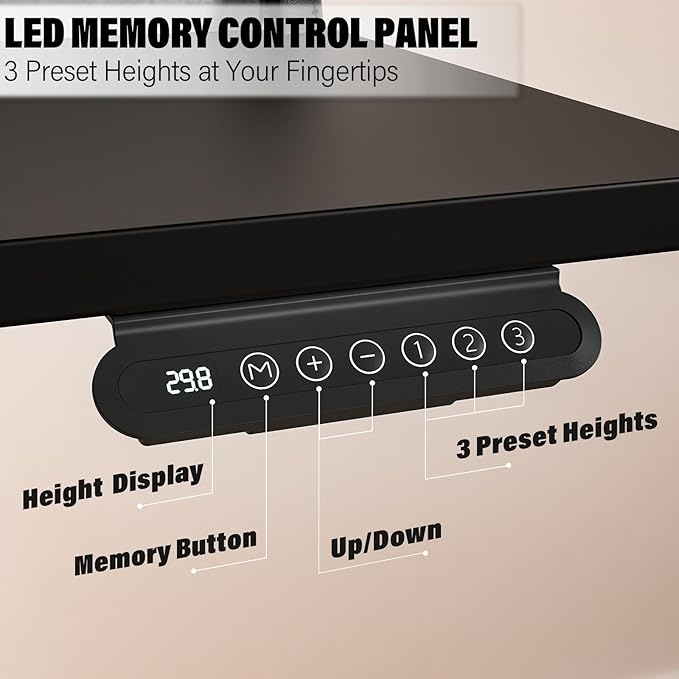 Kingant 55 x 24 Inch Electric Standing Desk with 4 Drawers, Height Adjustable Sit to Stand Computer Desk with Storage Shelf and C-Clamp Mount Compatibility for Home Office, Black