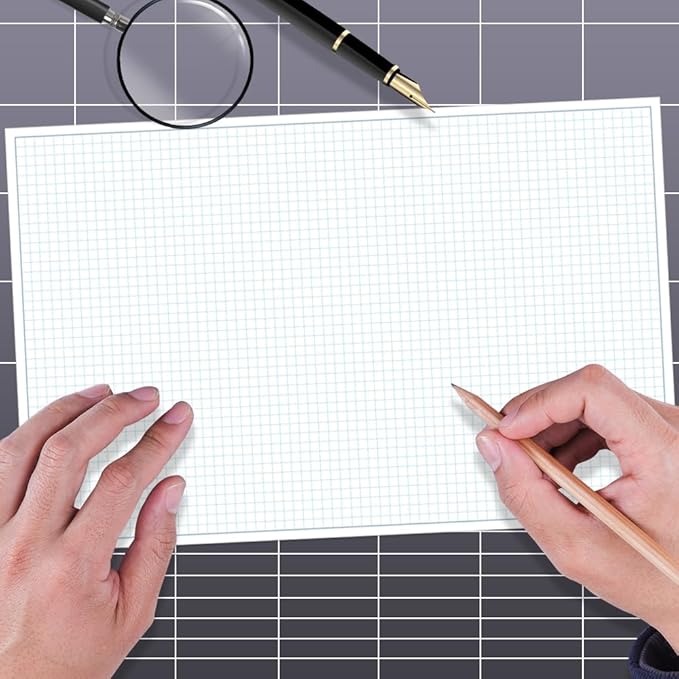 Yaridar (3-Pack) Engineering Graph Paper Pad - 17" x 11" Grid Paper for Engineering, Drafting, Blueprint Drawing, 75 Sheets/150 Pages 4x4 Blue Quad Rule by Better Office Products