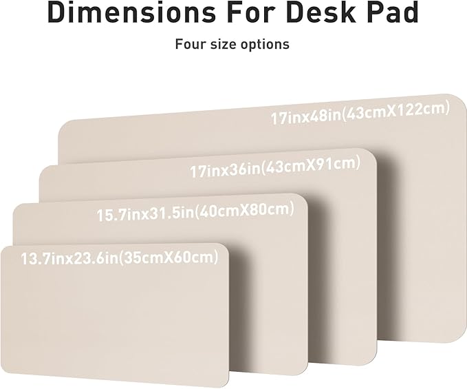 Aothia Large PU Leather Desk Pad Protector – Non-Slip Mouse Pad & Writing Mat for Office/Home, Waterproof, Easy to Clean (36" x 17", Eggshell)