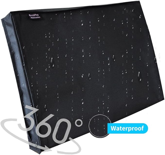 BroilPro Accessories Outdoor 40"-43" TV Set Cover,Scratch Resistant Liner Protect LED Screen Best-Compatible with Standard Mounts and Stands (Black)