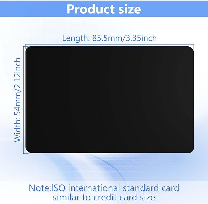 250 Pack - Premium Blank PVC Cards for ID Badge Printers - Premium Quality Black CR80 30 Mil (CR8030) by KLMNDUO - Compatible with Most Photo ID Badge Printers(Black)