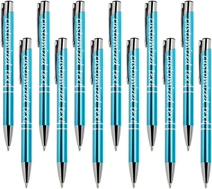 Yucold Customized ballpoint pens in bulk, personalized ballpoint pens with free engraving, for use in companies, enterprises, graduation anniversaries (Sky blue,78)