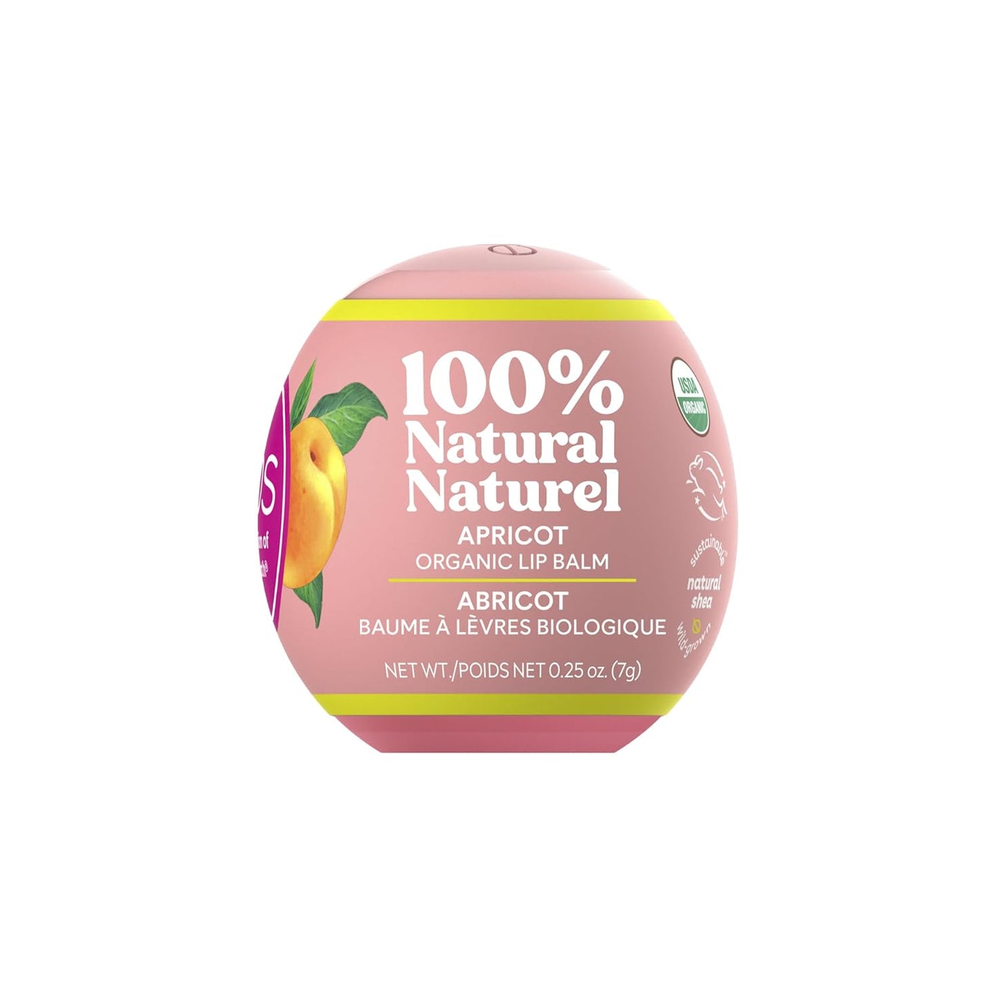 eos 100% Natural & Organic Lip Balm- Apricot, All-Day Moisture, Dermatologist Recommended for Sensitive Skin, Lip Care Products, 0.25 oz