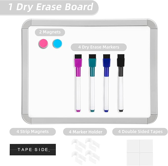 VUSIGN Small Dry Erase Whiteboard, 8.5 x 11 Inches White Board for Kids, Students, Fridge, Locker, Mini Dry Erase Board