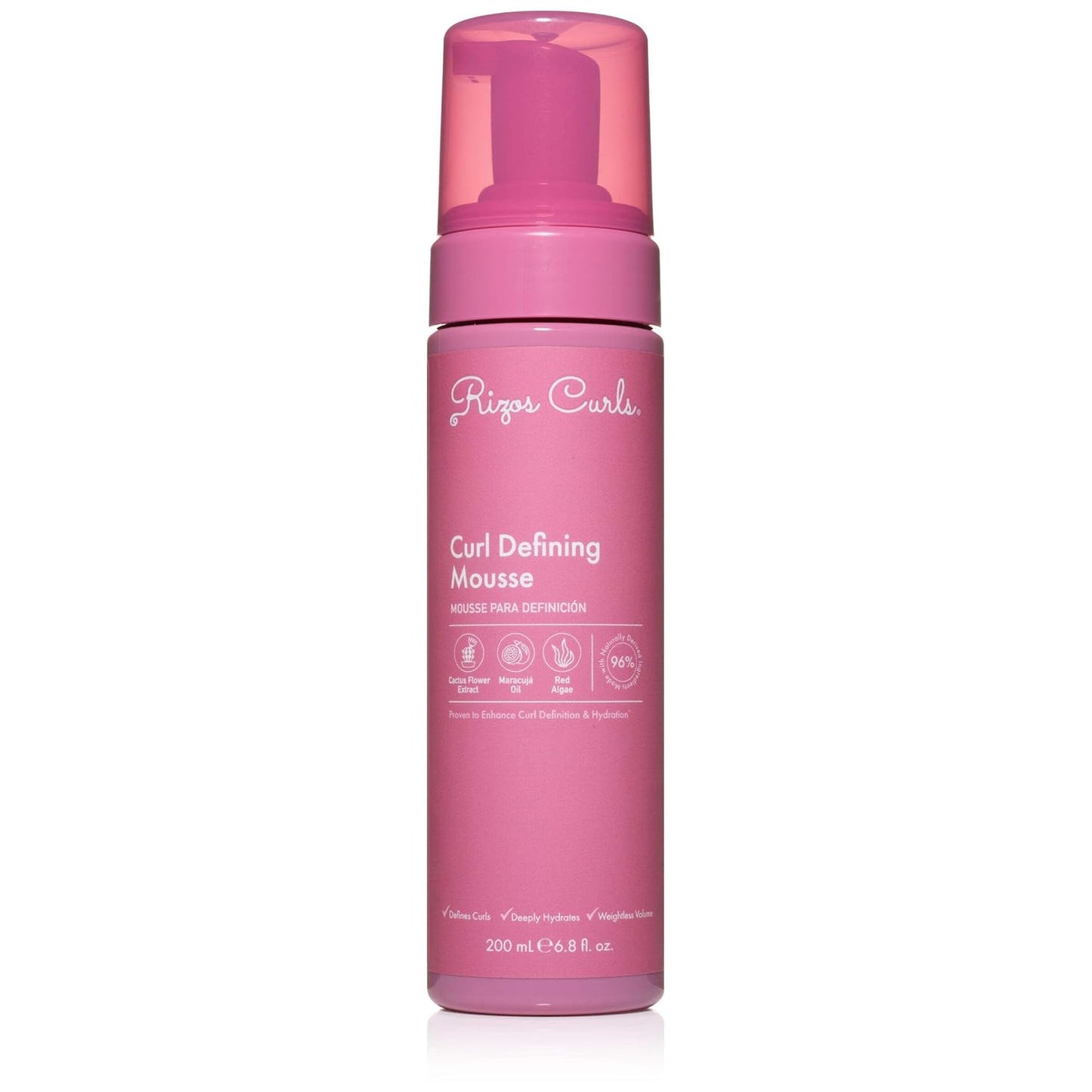 Rizos Curls Curl Defining Mousse – Lightweight Foam for Volume & Hydration – Shine & Definition for Every Curl Pattern: Wavy, Curly, Coily 1a–4c Hair Types – Sulfate & Paraben Free