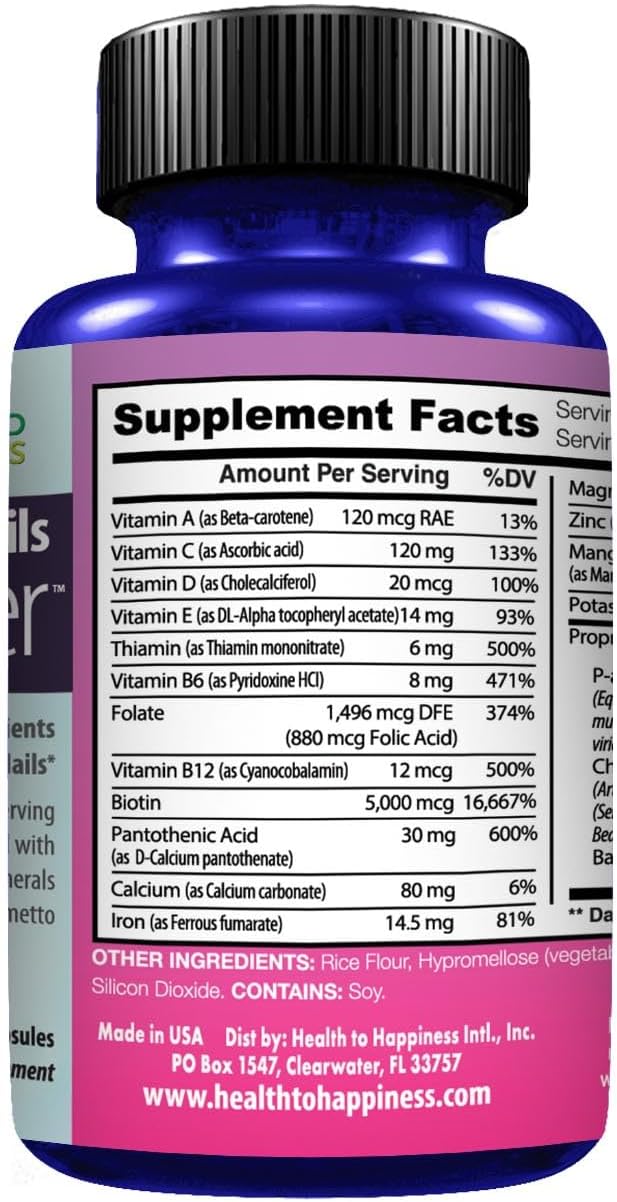 Hair Growth Formula – to Make Your Hair Grow & Skin Glow | Hair, Skin & Nails Optimizer with 5000 Mcg of Biotin, Hydrolized Collagen & More – for Men & Women, 60 caps for 30 Days Use