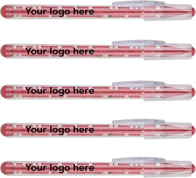 Custom Maze Ballpoint Pens – Personalized Puzzle Pens with Logo/Text – Promotional Pens for Events, Schools, Trade Shows – Fun Interactive Design (Red, 500 Count, Pack of 1)