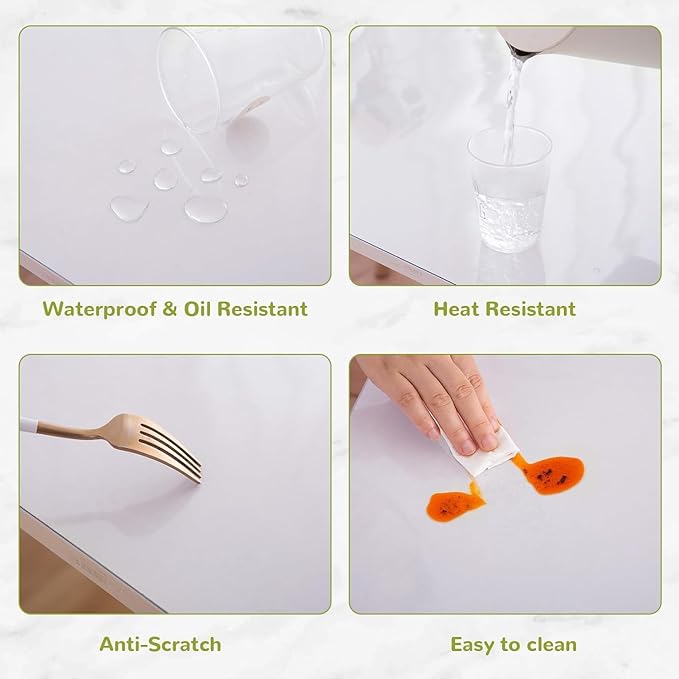 Eisdroma 40 x 83 Inch Clear Table Cover Protector, Clear Table Protector for Dining Room Table, 1.5mm Plastic Table Cover, Waterproof Table Pad for Kitchen, Office