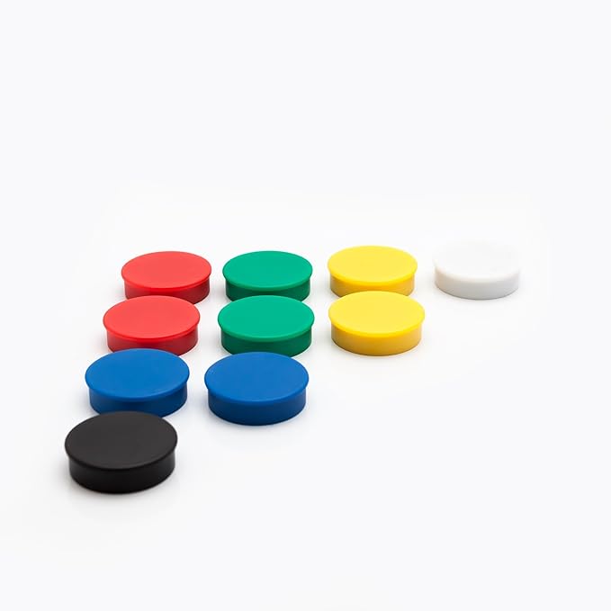 Bullseye Office 24 Round Green Fridge Magnets, Button Shaped, Small Colorful Magnetic Discs for Kitchen, Cabinet or Classroom, Perfect Whiteboard Supplies for Teachers (Green)