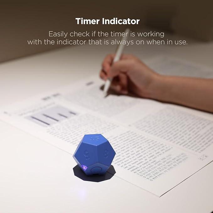 mooas Dodecagon Time Ball Rechargeable Mini Timer (Sand Peach), 11 Preset Times, Desk Productivity & Workout Timer, Sound/Vibrate/Mute, Easy to Use