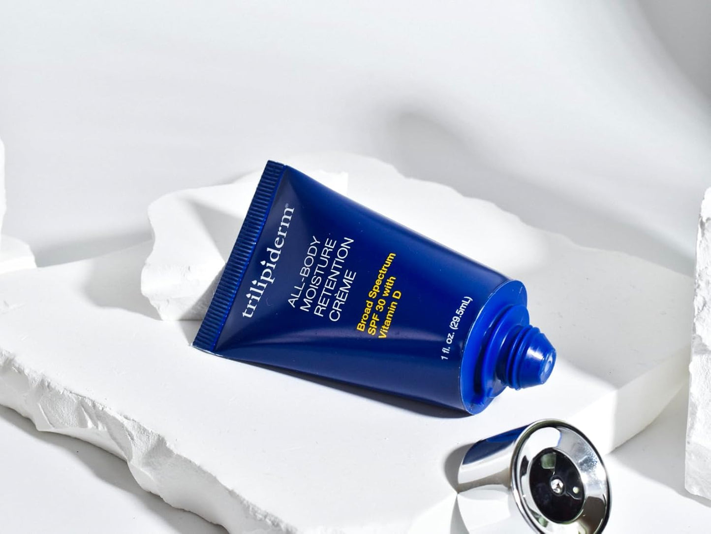 Trilipiderm All-Body Moisture Retention Crème Broad Spectrum SPF 30 with Vitamin D – 2-PACK of Travel-Size 3 Ounce Tubes – Plant-Based All-Day Hydration, Sunscreen for Body and Face