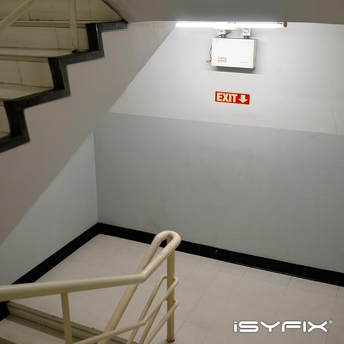 iSYFIX Exit Signs with Directional Down Arrow, Glow in the Dark, Photoluminescent Aluminum 12x4 Inch - 12 Pack, Laminated for UV & Weather Resistance, Ideal for Offices, Schools, Theaters & More