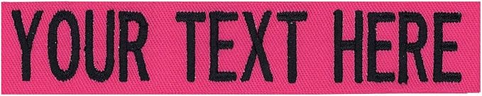 Custom Uniform Name Tapes Solid Colors. Made in The U.S.A. Ships Under 24 Hours. Fuchsia Fabric, 3.5 Inch Sew on
