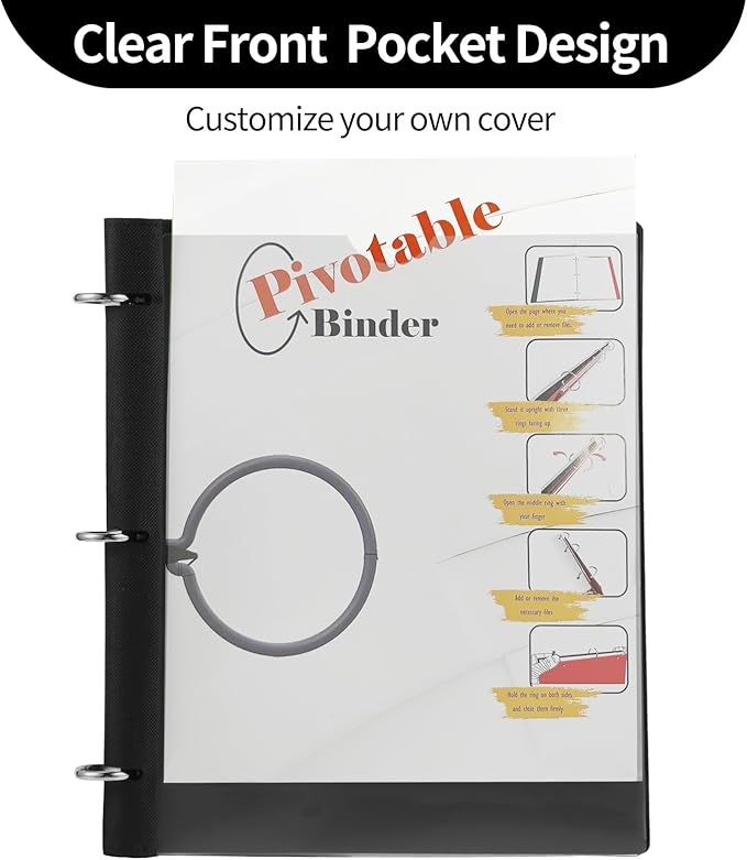 Tashkummy 360° Pivotable 3 Ring Binder, Upgraded Foldable Binders 1 inch 6 Pack, Thin Small Three Ring Binder Fits 8.5" x 11", for Home, School and Office Binders Supplies - 6 Assorted Color