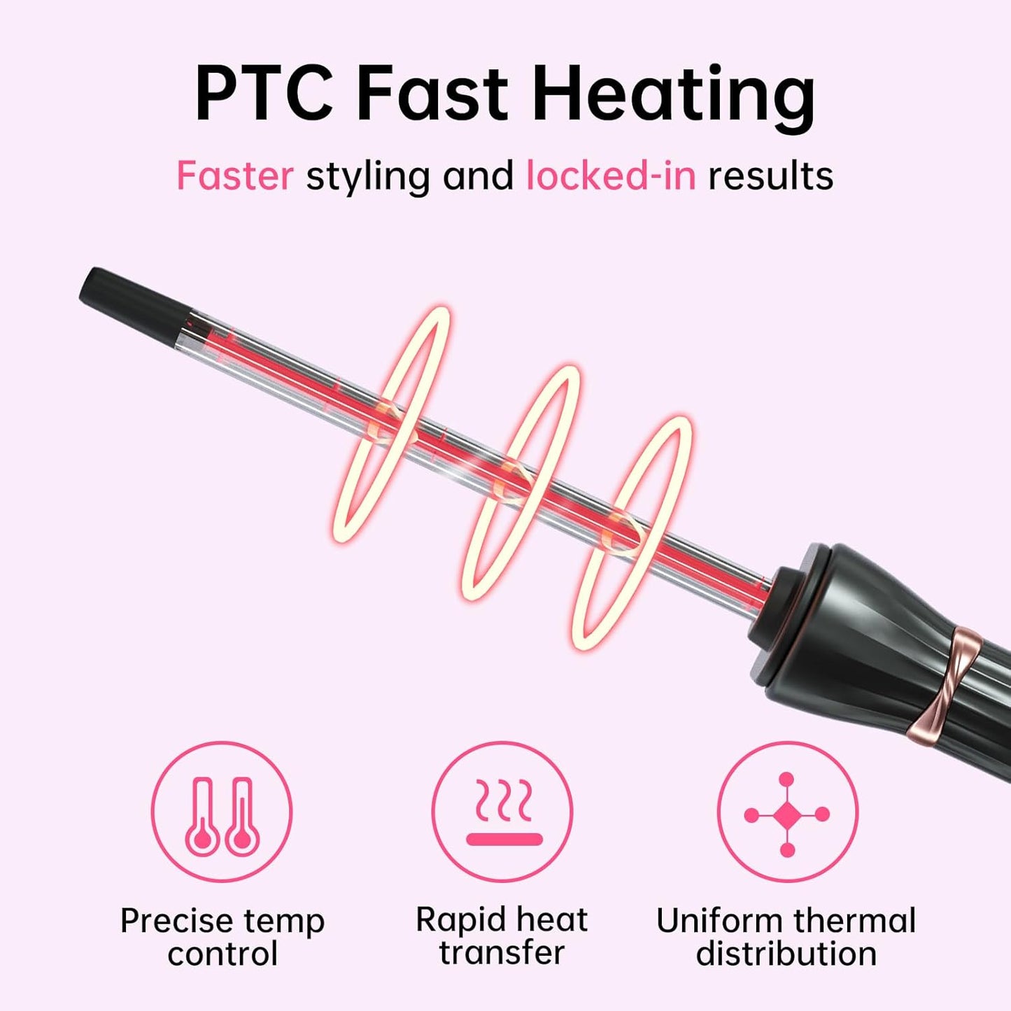 3/8 Inch Small Wand Curling Iron with 9 Temps, 9mm Mini Hair Curler with LCD Display, Fast Heat Up & Anti-Scald Design, Suitable for Short/Long Hair
