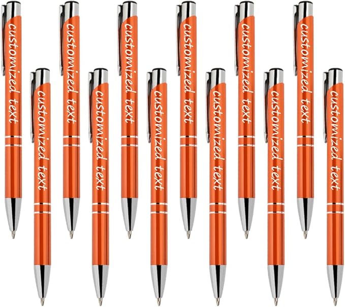 Yucold Customized ballpoint pens in bulk, personalized ballpoint pens with free engraving, for use in companies, enterprises, graduation anniversaries (Orange,390)