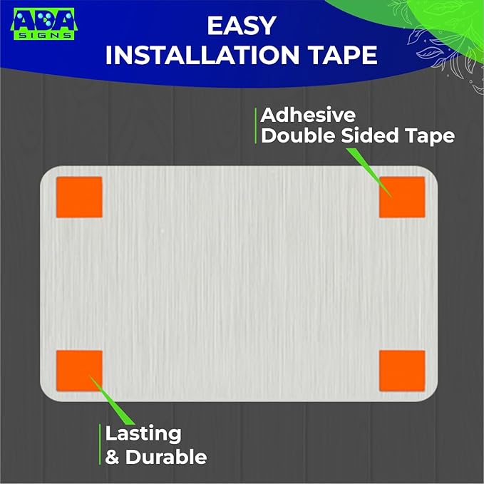 ADASigns Laundry Signs 7" W x 4" H - Durable Brushed Aluminum with Grade 2 Braille - Easy Installation with Strong Double Sided Tape - ADA Compliant Office Door Signs for Businesses & Offices