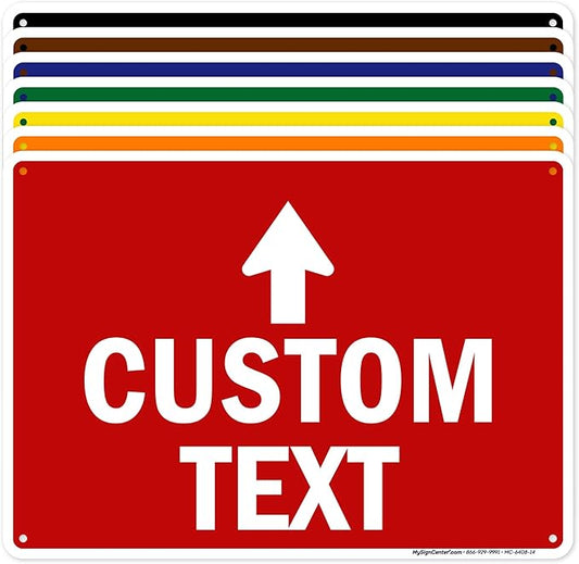 Custom Arrow,Custom Directional Sign, Up Arrow,10x14 Inches, Rust Free .040 Aluminum, Fade Resistant, Made in USA by My Sign Center