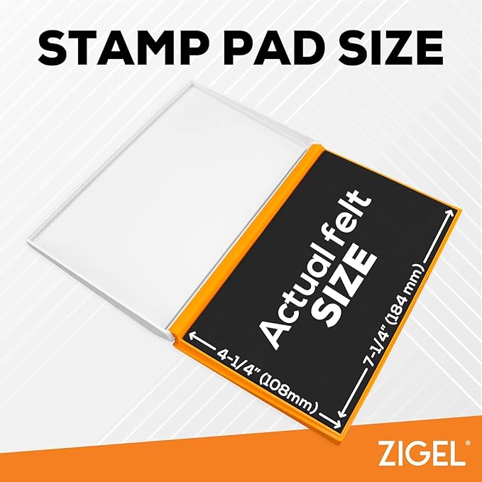 2 Pack Plastic Case Stamp Pad Large Size, Dry - Size: 4" x 7" - Choose from 15 Ink Colors