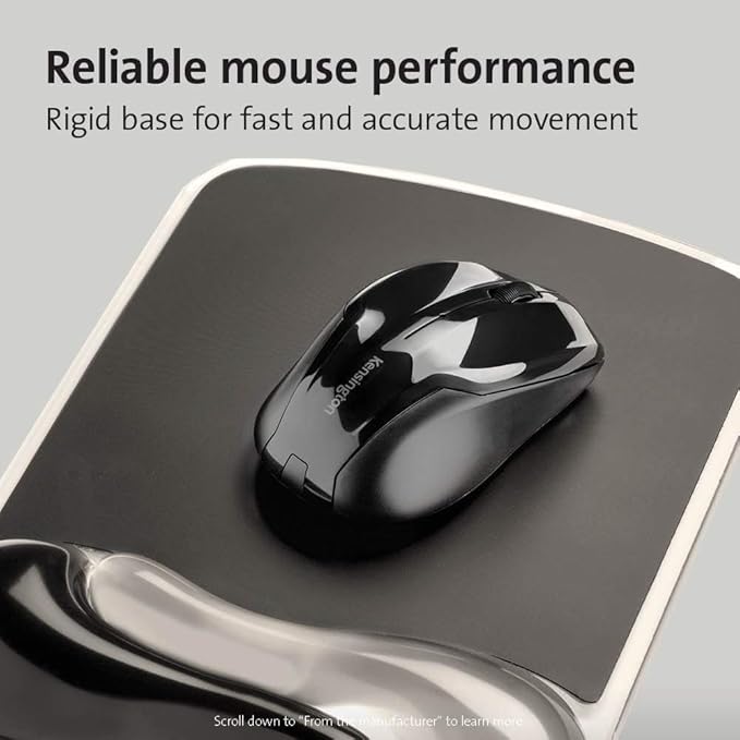 Kensington Duo Gel Mouse Pad with Wrist Rest - Gray (K62399US), Grey
