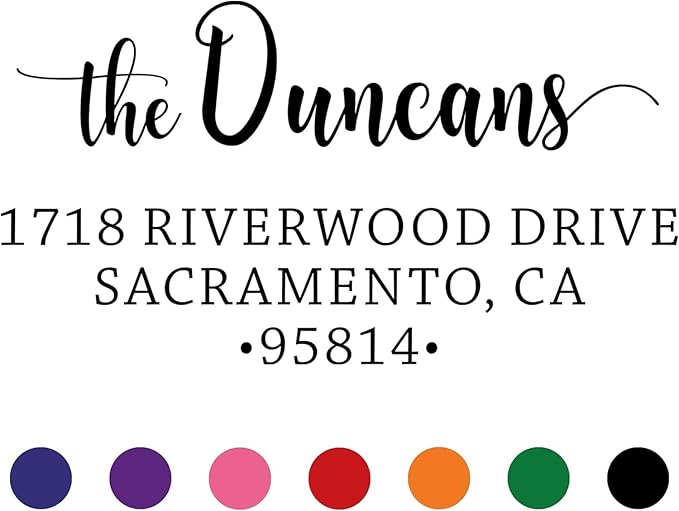 The Duncans Personalized Self-Inking Address Stamp | Envelope Return Address Stamp for Couples and Families | Custom Rubber Address Stamp (2, Medium)