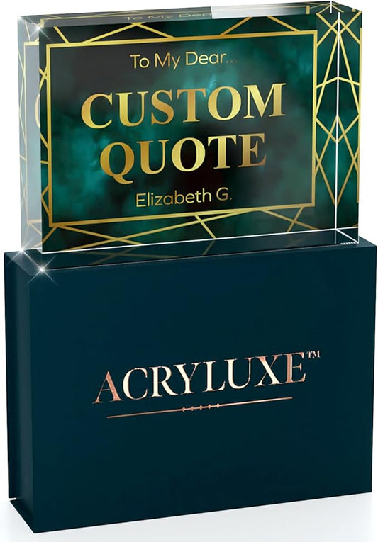 Personalized Gifts, Custom Quote Block Letter Board,Crystal-Clear Acrylic with Gift Box,17 Styles, Holiday and Christmas Gift for Mom, Dad, Girlfriend, Him or Her, Husband, Wife (5"x7, Affluent)