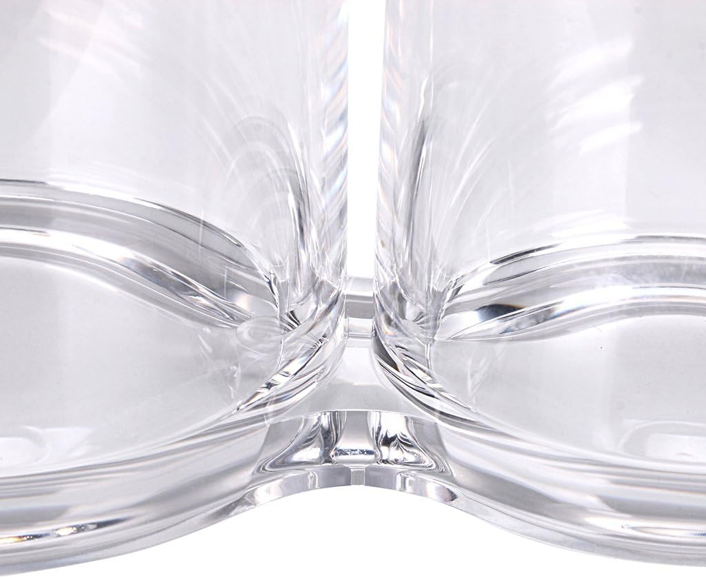 Hipiwe Clear Acrylic Cotton Swab Holder Preminm Quality Round Container Cotton Pad Q-tip Organize Case for Make Up Brush Clear Apothecary Jar