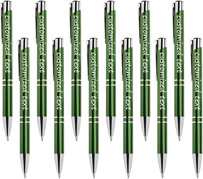 Yucold Customized ballpoint pens in bulk, personalized ballpoint pens with free engraving, for use in companies, enterprises, graduation anniversaries (Green,39)